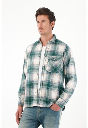 Camisa Tipo Leñadora Verde Para Hombre