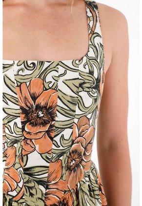 Tennis Vestido Corto Con Falda Globo Y Estampado De Flores Para Mujer