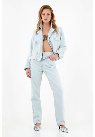 Tennis Jean Con Pretina Dobladillada Azul Para Mujer Tennis