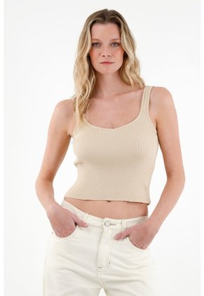 Tennis Camiseta Tejida Café Para Mujer