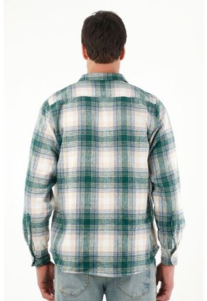 Camisa Tipo Leñadora Verde Para Hombre