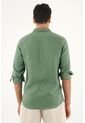 Camisa Verde En 100% Lino Para Hombre de Tennis