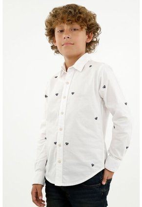 Camisa Cuello Francés Blanca Para Niño