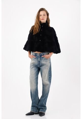 Tennis Capa Holgada Con Textura En Relieve En Algodón Negro Para Mujer Tennis