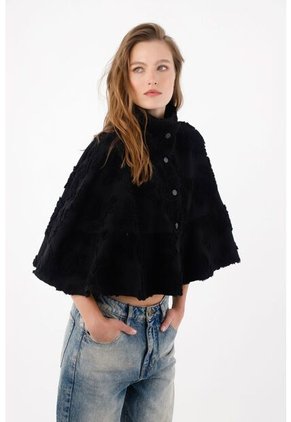 Tennis Capa Holgada Con Textura En Relieve En Algodón Negro Para Mujer