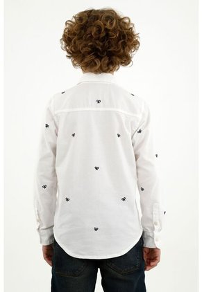 Camisa Cuello Francés Blanca Para Niño