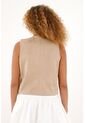 Chaleco En Suede Con Flecos Y Ovejero Para Mujer de Tennis