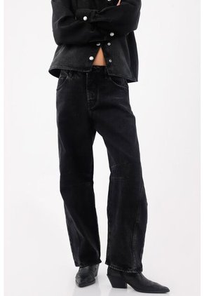 Tennis Jeans Horseshoe Con Costura En Rodilla En Denim Para Mujer