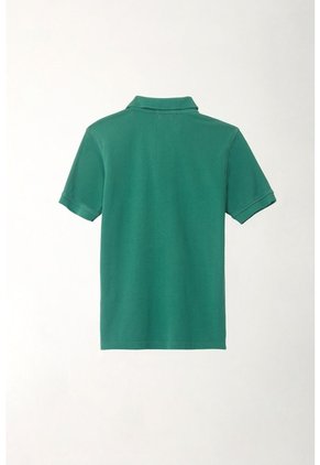 Polo Cuello Tejido Verde Para Niño