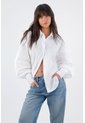 Tennis Camisa Para Mujer En Algodón Blanco Oversize Con Manga Larga de Tennis