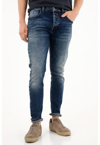 Tennis Jean Súper Skinny Tiro Medio Azul Para Hombre Tennis