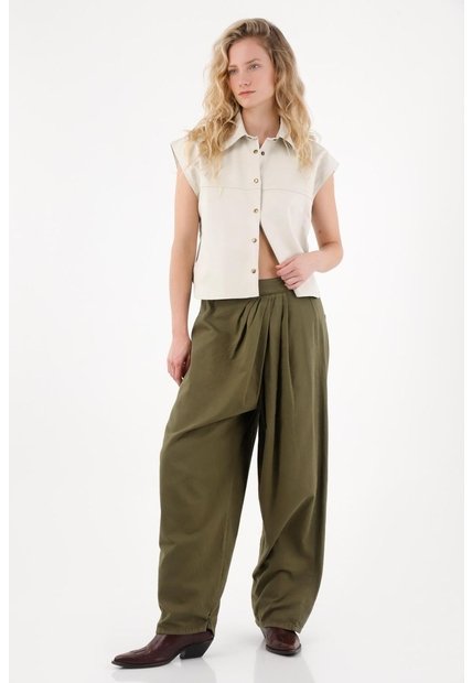 Tennis Pantalón En Drill Liviano Verde Para Mujer