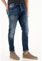 Tennis Jean Súper Skinny Tiro Medio Azul Para Hombre de Tennis