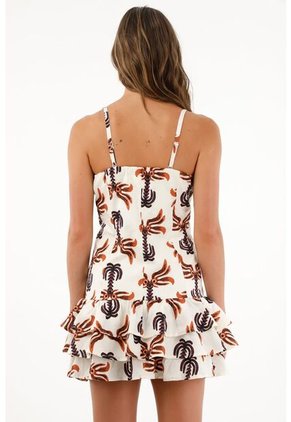 Vestido Corto Con Boleros En Falda Para Mujer