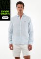 Tennis Camisa Azul En Lino Para Hombre de Tennis
