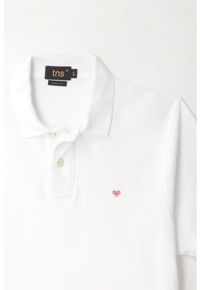 Tennis Polo Blanca Con Raqueta Multicolor Para Hombre
