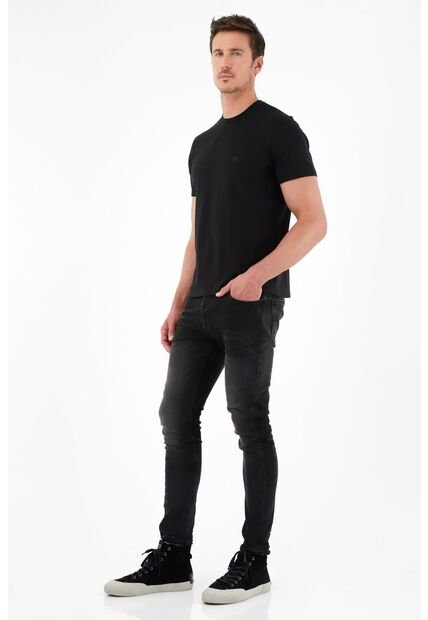 Jean Super Skinny En Black Denim Para Hombre