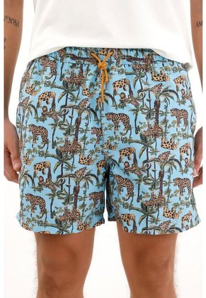 Tennis Pantaloneta De Baño Con Estampado Selva Para Hombre