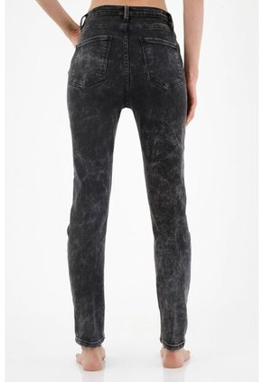 Tennis Jean Slim Negro Para Mujer