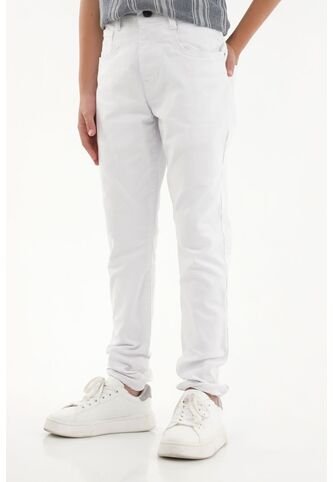 Jean Slim Blanco De Tiro Medio Para Niño Tennis