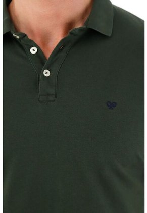 Tennis Polo Verde Cuello Tejido Para Hombre