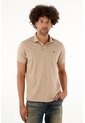 Tennis Polo Slim Fit Café Licra Para Hombre de Tennis