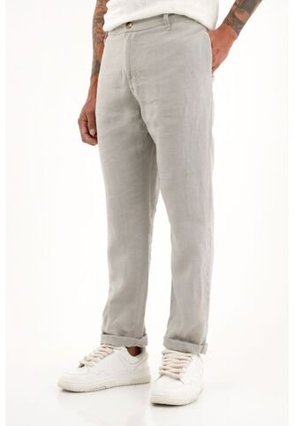 Tennis Pantalón Chino En 100% Lino Gris Para Hombre Tennis
