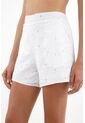 Tennis Bermuda En Ojalillo Blanca Para Mujer de Tennis
