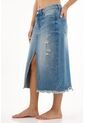 Falda Azul Denim Midi Para Mujer de Tennis