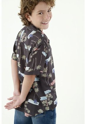 Camisa Azul Manga Corta Para Niño