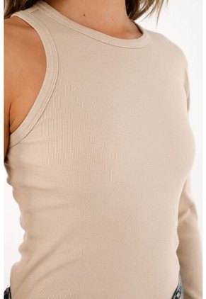 Tennis Camiseta De Una Sola Manga Café Para Mujer