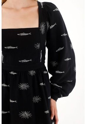 Tennis Vestido Corto Con Estampado De Peces Para Mujer