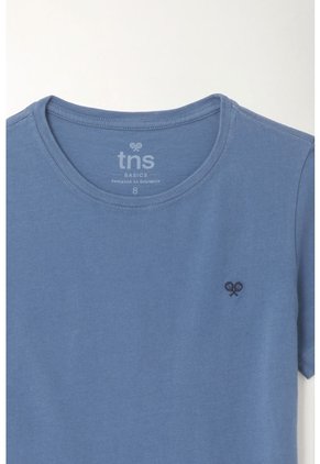 Camiseta Azul Cuello Redondo Para Niño