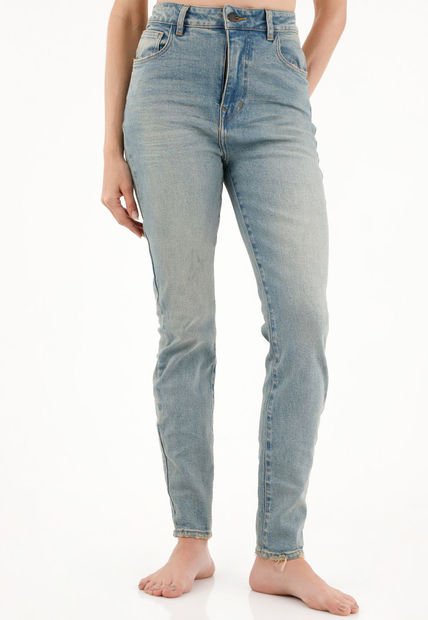 Jean Super Slim Tiro Medio Azul Para Mujer