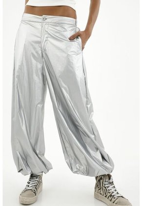Pantalón Parachute Metalizado Para Mujer