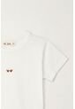 Camiseta Básica Estampada Blanca Para Niña de Tennis