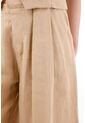 Tennis Pantalón Wide Leg En 100% Lino Con Tablas Crudo Para Mujer de Tennis