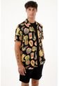 Camisa Tipo Bowling Estampada Para Hombre de Tennis