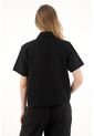 Tennis Camisa En 100% Lino Negra Para Mujer de Tennis