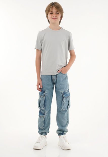 Jean Tipo Jogger Azul Para Niño