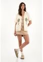 Tennis Camisa Tipo Bowling Con Bordado De Palmeras Para Mujer de Tennis