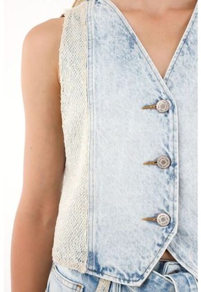 Tennis Chaleco Con Detalles En Malla Con Brillo Para Mujer