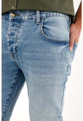 Tennis Jean Skinny Tiro Medio Azul Para Hombre