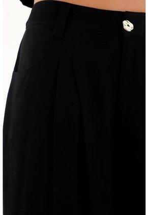 Pantalón Wide Leg Tiro Alto Negro Para Mujer