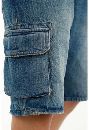 Bermuda Tipo Cargo Azul Para Hombre