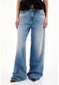 Tennis Jean Wide Leg De Tiro Medio Oscuro Para Mujer de Tennis