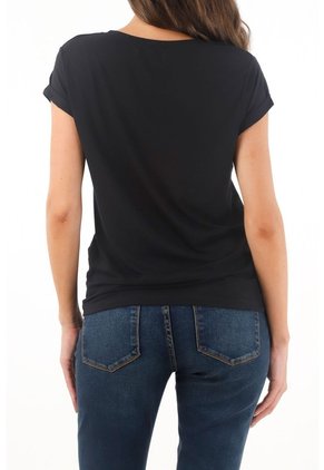 Tennis Camiseta Cuello Redondo Negra Para Mujer