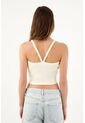 Tennis Top Slim Crop Con Escote V En Algodón Crema Para Mujer de Tennis