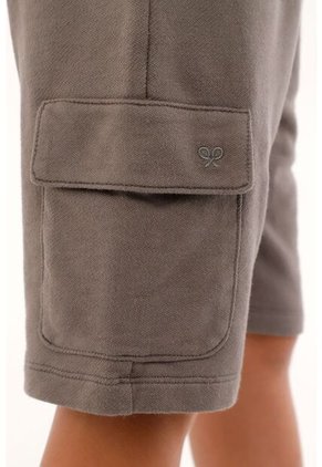 Bermuda Cargo Con Pretina Elástica Gris Para Niño