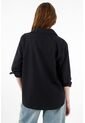 Tennis Camisa Amplia En 100% Algodón Negro Para Mujer de Tennis